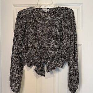 Princess Polly Printed Tie Blouse